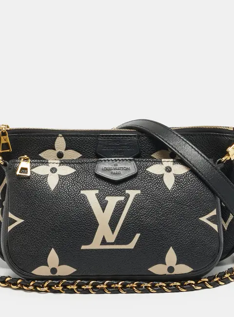 Louis Vuitton Multi Pochette Accessoires Bicolor Monogram Empreinte Leather Bag