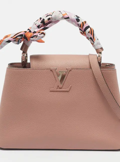 Louis Vuitton Capucines MM Pink Leather Top Handle Bag