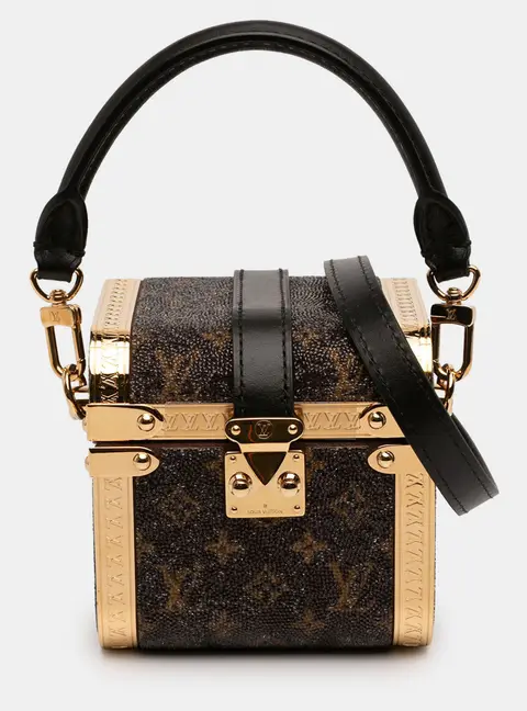 Louis Vuitton Sea Treasure Monogram Satin Crystals Leather Top Handle Bag