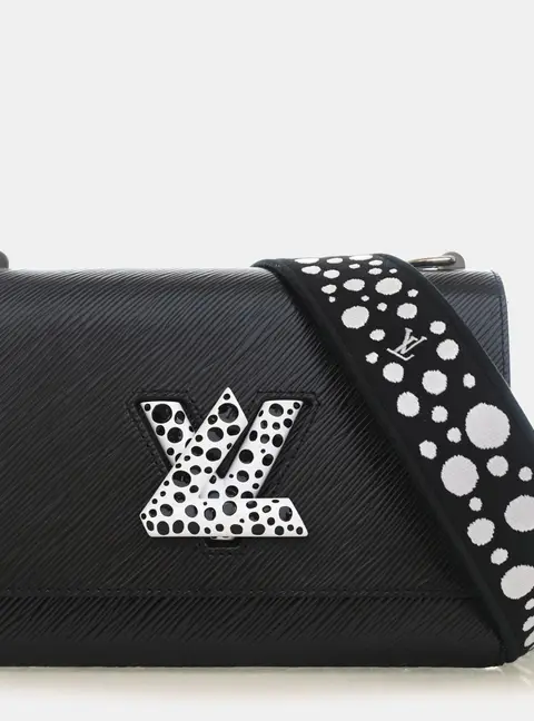 Louis Vuitton Yayoi Kusama Twist MM Black Epi Leather Shoulder Bag