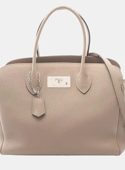 Louis Vuitton Mira MM Beige Tourterelle Taurillon Leather Top Handle Bag