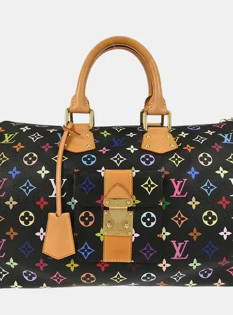 Louis Vuitton Takashi Murakami Speedy 40 Black Monogram Canvas Top Handle Bag