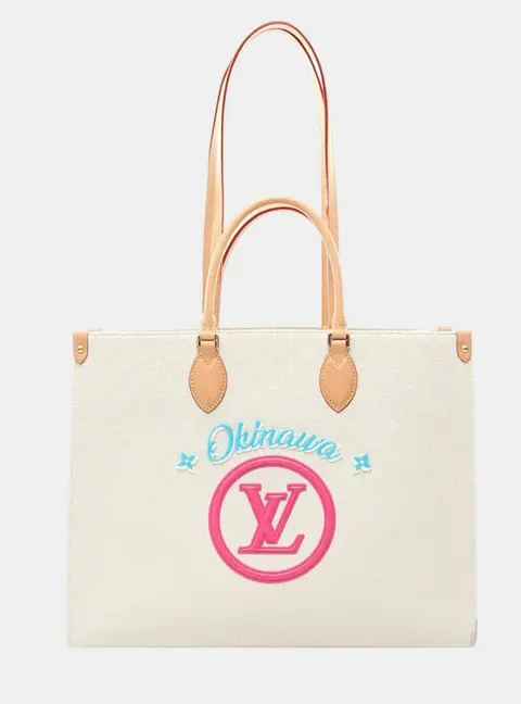 Louis Vuitton OnTheGo GM Okinawa Off-White Monogram Jacquard Canvas Tote Bag