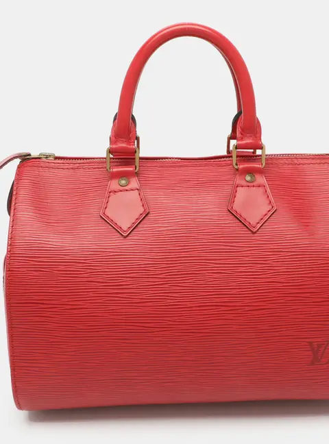 Louis Vuitton Speedy 25 Red Epi Leather Satchel