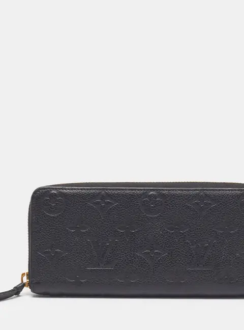 Louis Vuitton Clemence Black Monogram Empreinte Leather Wallet