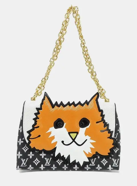 Louis Vuitton Catgram Cat Pochette Monogram Coated Canvas Calfskin Shoulder Bag