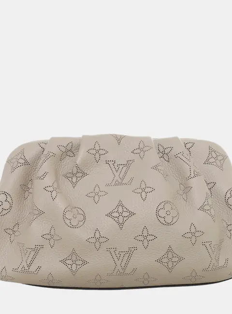 Louis Vuitton Scala Mini Pouch Bag Grey Mahina Leather Shoulder Bag