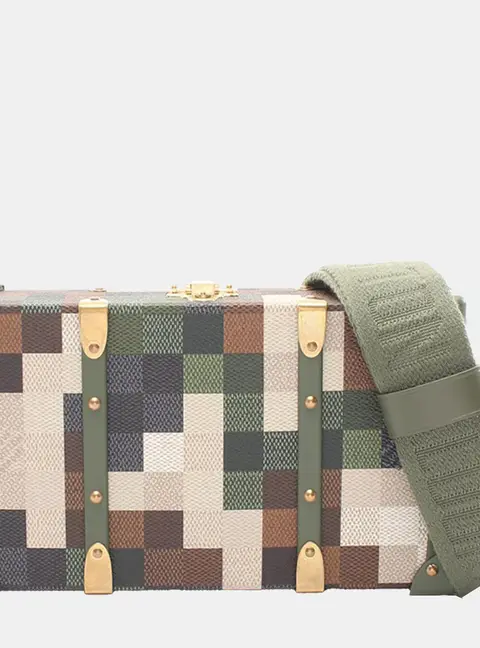 Louis Vuitton Damoflage Neo Wallet Trunk Green Coated Canvas Crossbody Bag
