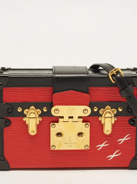 Louis Vuitton Petite Malle Red/Black Epi Leather Bag