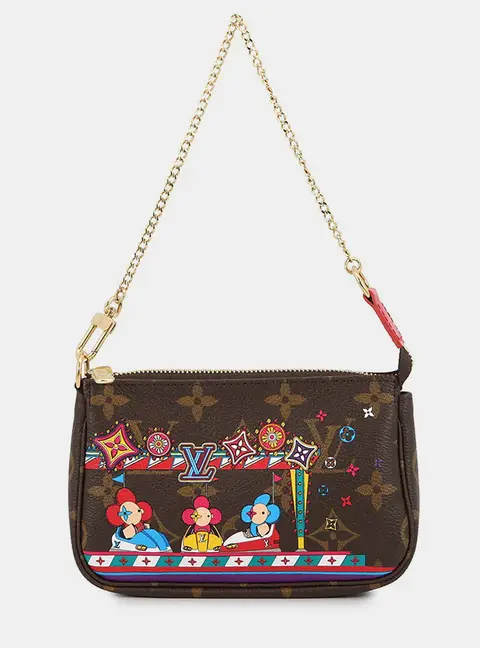 Louis Vuitton Mini Pochette Accessoires Red Monogram Canvas Clutch Bag