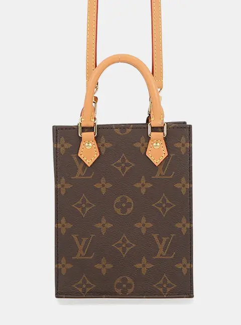 Louis Vuitton Petit Sac Plat Brown Monogram Canvas Crossbody Bag