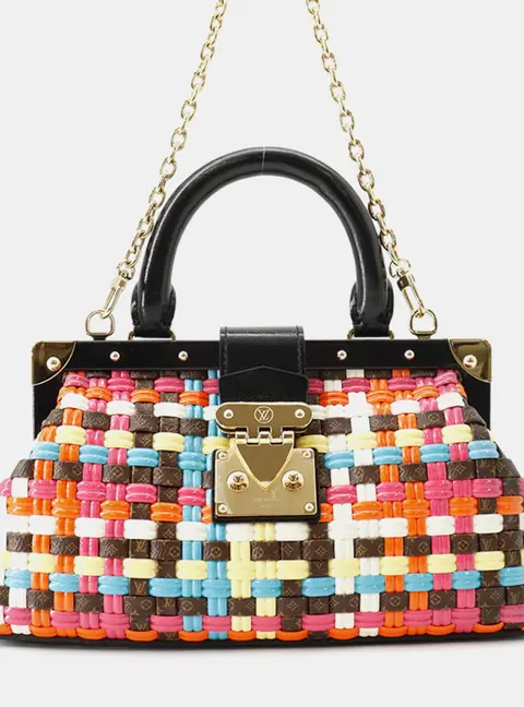 Louis Vuitton Monogram Clutch PM Multicolor Vinyl Monogram Canvas Leather Top Handle Bag