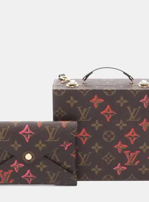 Louis Vuitton Mobile Box Monogram Fall In Love Brown Multicolor Monogram Canvas Leather Top Handle Bag