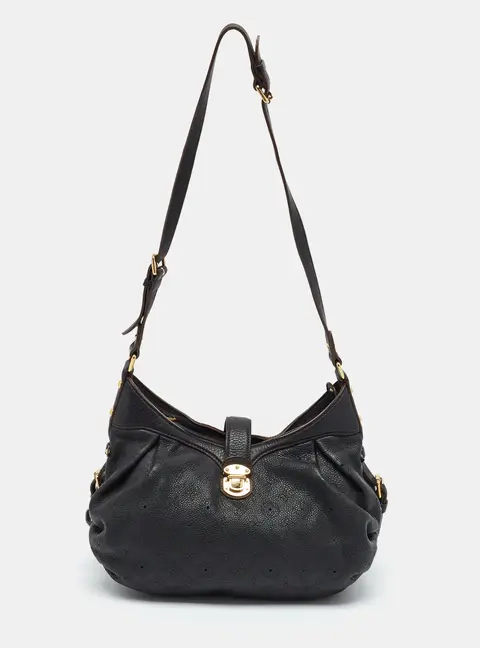 Louis Vuitton XS Black Monogram Mahina Leather Bag