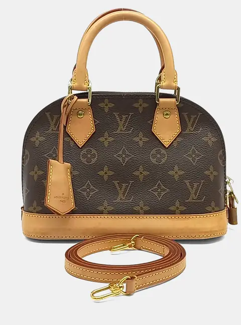 Louis Vuitton Alma BB Monogram Canvas Leather Top Handle Bag