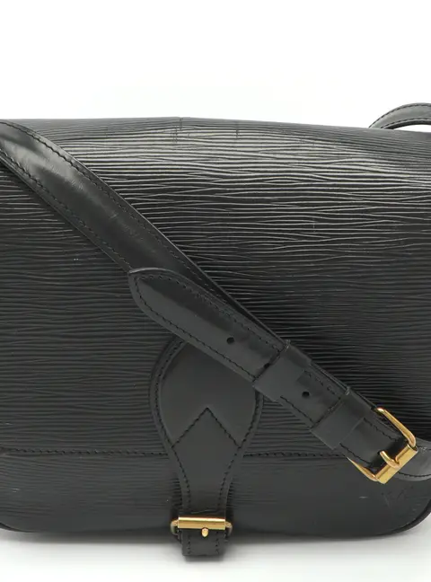 Louis Vuitton Cartouchiere Black Epi Leather Shoulder Bag