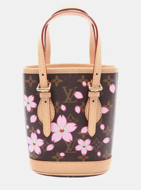 Louis Vuitton LV x TM Monogram Cherry Blossom Nano Bucket Sakura Brown Monogram Canvas Shoulder Bag
