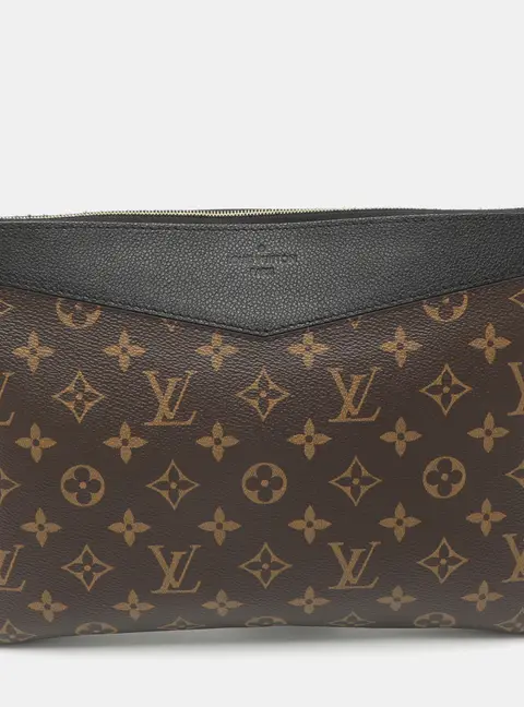 Louis Vuitton Daily Black Monogram Canvas and Leather Pouch