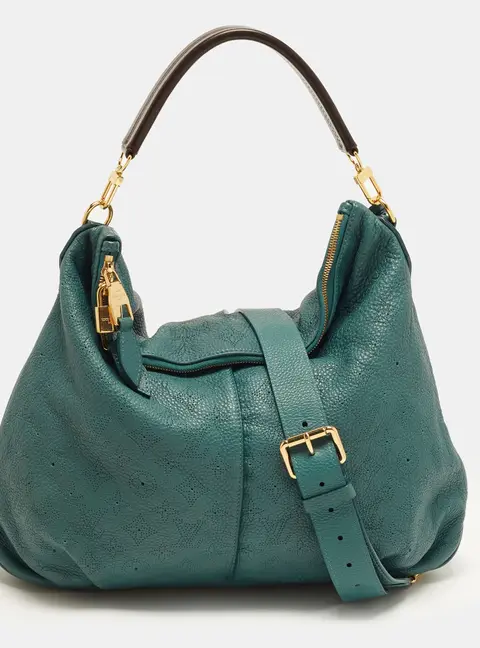 Louis Vuitton  Selene MM Green Monogram Mahina Leather Bag