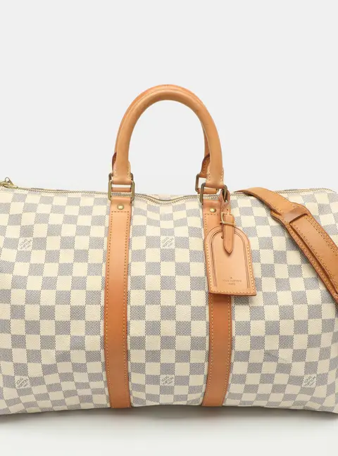 Louis Vuitton Keepall Bandouliere 45 Damier Azur Canvas Bag