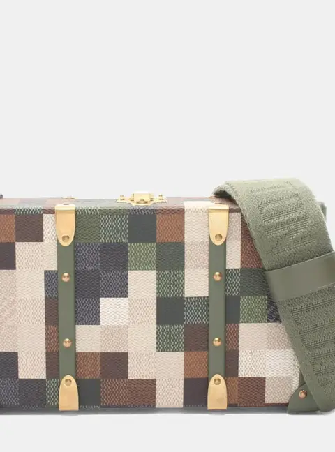 Louis Vuitton Neo Wallet Trunk Damouflage Green Coated Canvas Leather Shoulder Bag