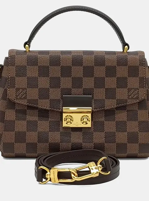 Louis Vuitton Damier Croisette  Brown Coated Canvas Top Handle Bag GHW N53000