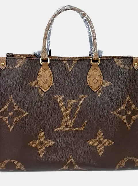 Louis Vuitton On The Go MM Brown Monogram Canvas Top Handle Bag