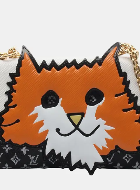Louis Vuitton Orange Cat Grace Coddington Orange Black White Epi Leather Monogram Canvas Crossbody Bag
