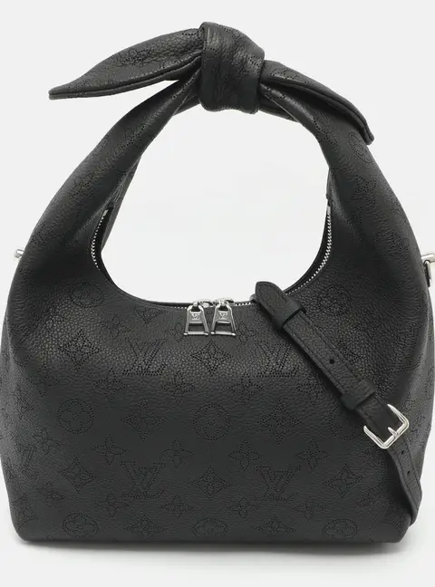 Louis Vuitton Why Knot PM Black Mahina Leather Bag