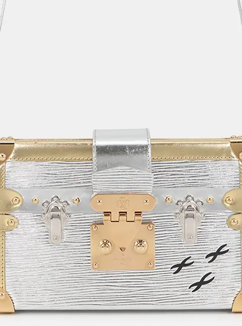 Louis Vuitton Petite Malle Silver Gold Epi Leather Crossbody Bag