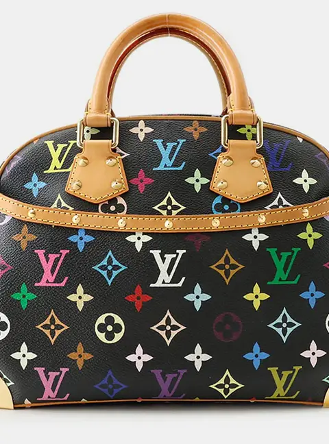 Louis Vuitton Trouville Black Multicolor Monogram Canvas Satchel Bag