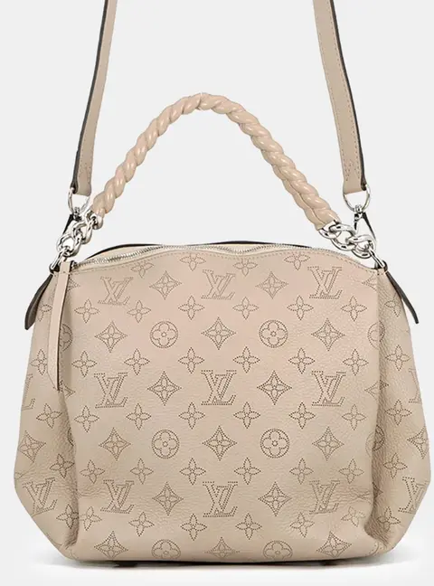 Louis Vuitton Babylone Chain BB Galet Monogram Mahina Leather Shoulder Bag
