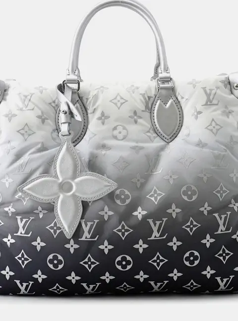 Louis Vuitton Onthego MM Frost Monogram Gradient Nylon Top Handle Bag