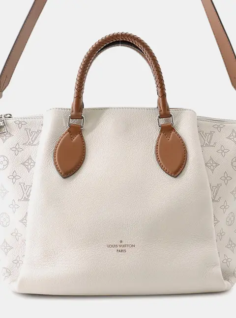 Louis Vuitton Haumea PM Galet Monogram Mahina Leather Top Handle Bag