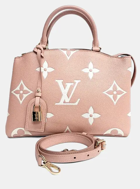 Louis Vuitton Petite Palais PM Rose Nacre Monogram Empreinte Leather Top Handle Bag