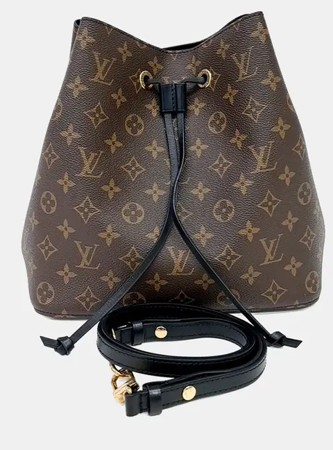 Louis Vuitton Neo Noe MM Black Monogram Canvas Shoulder Bag
