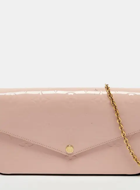 Louis Vuitton Pochette Felicie Rose Ballerine Monogram Vernis Bag
