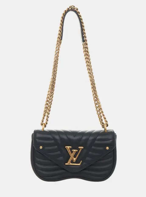 Louis Vuitton New Wave Chain PM Black Calfskin Leather Shoulder Bag
