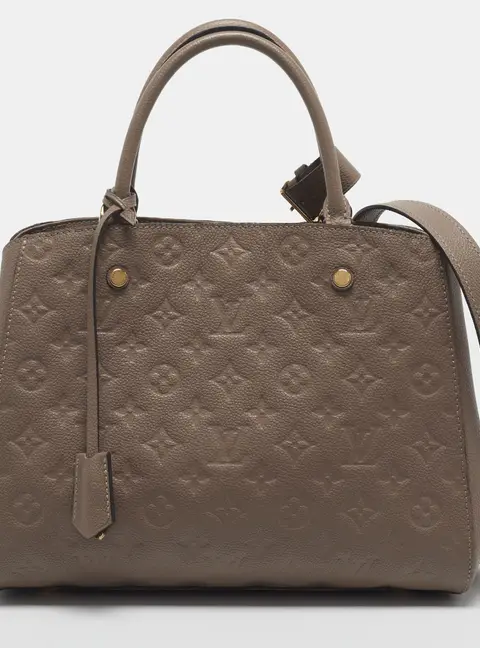 Louis Vuitton Montaigne MM Beige Empreinte Leather Bag