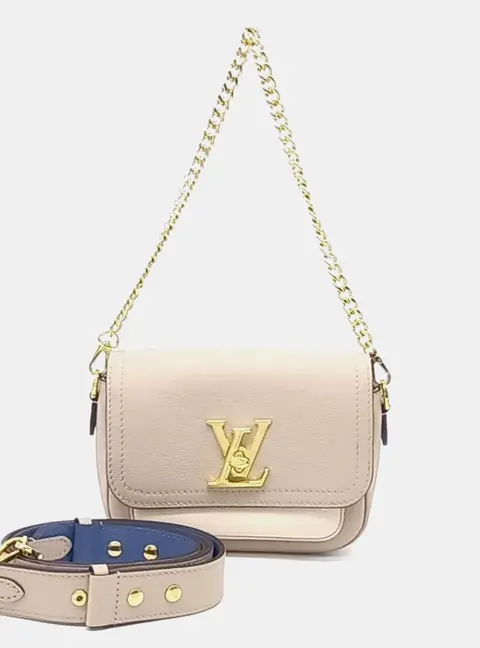 Louis Vuitton Lockme Tender Beige Calfskin Leather Shoulder Bag