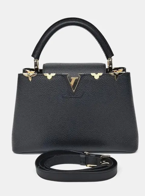 Louis Vuitton Capucines PM Black Taurillon Leather Top Handle Bag