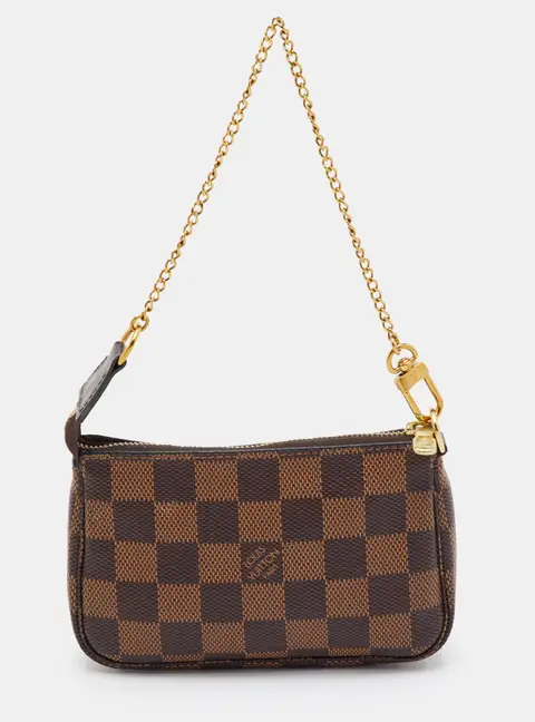 Louis Vuitton Pochette Accessoires Mini Brown Damier Ebene Canvas Clutch