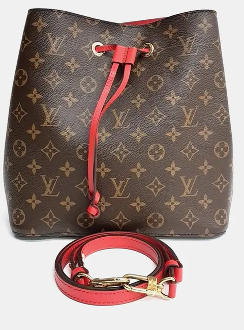 Louis Vuitton Neo Noe MM Coquelicot Red Monogram Canvas Bucket Bag