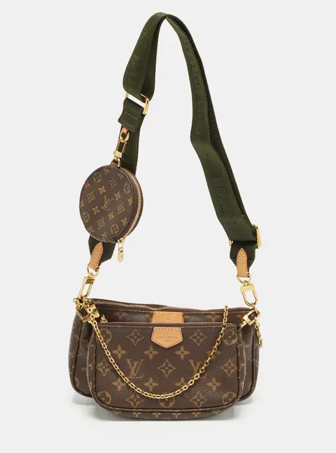 Louis Vuitton Multi Pochette Accessoires Khaki Monogram Canvas Bag
