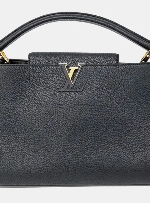 Louis Vuitton Capucines MM Black Taurillon Leather Top Handle Bag