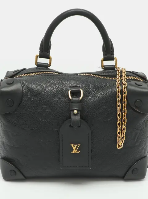 Louis Vuitton Petite Malle Souple Black Empreinte Leather Top Handle Bag