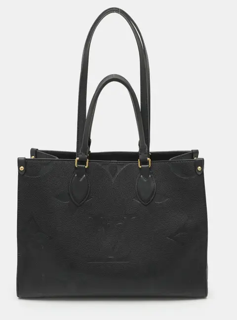 Louis Vuitton Onthego MM Black Monogram Giant Empreinte Leather Tote