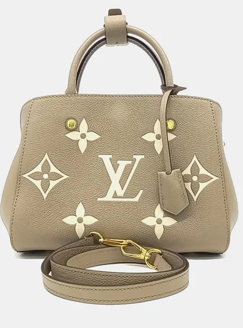 Louis Vuitton Montaigne BB M45489 Beige Monogram Empreinte Leather Top Handle Bag