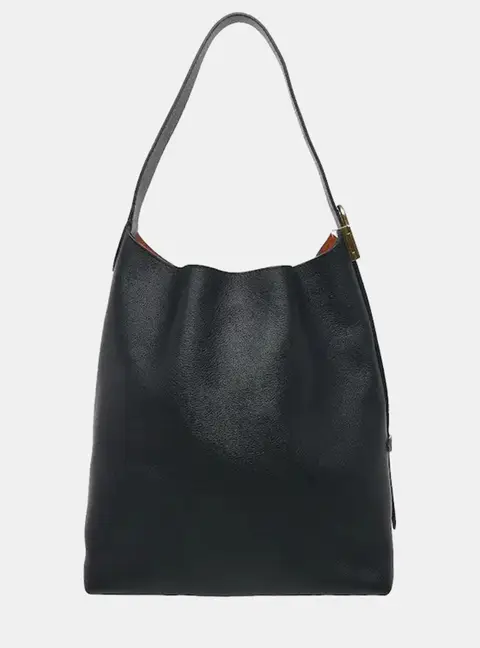 Louis Vuitton Low Key Hobo MM Black Grained Calfskin Shoulder Bag