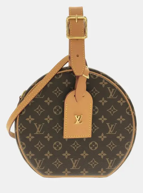 Louis Vuitton Petite Boite Chapeau Monogram Canvas Brown Vachetta Leather Shoulder Bag